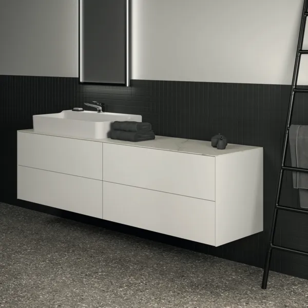 Ideal Standard Waschtischunterschrank „Conca“ 198,5 × 54 × 50,5 cm Weiß matt lackiert Ideal Standard Waschtischunterschrank „Conca“ 198,5 × 54 × 50,5 cm Weiß matt lackiert