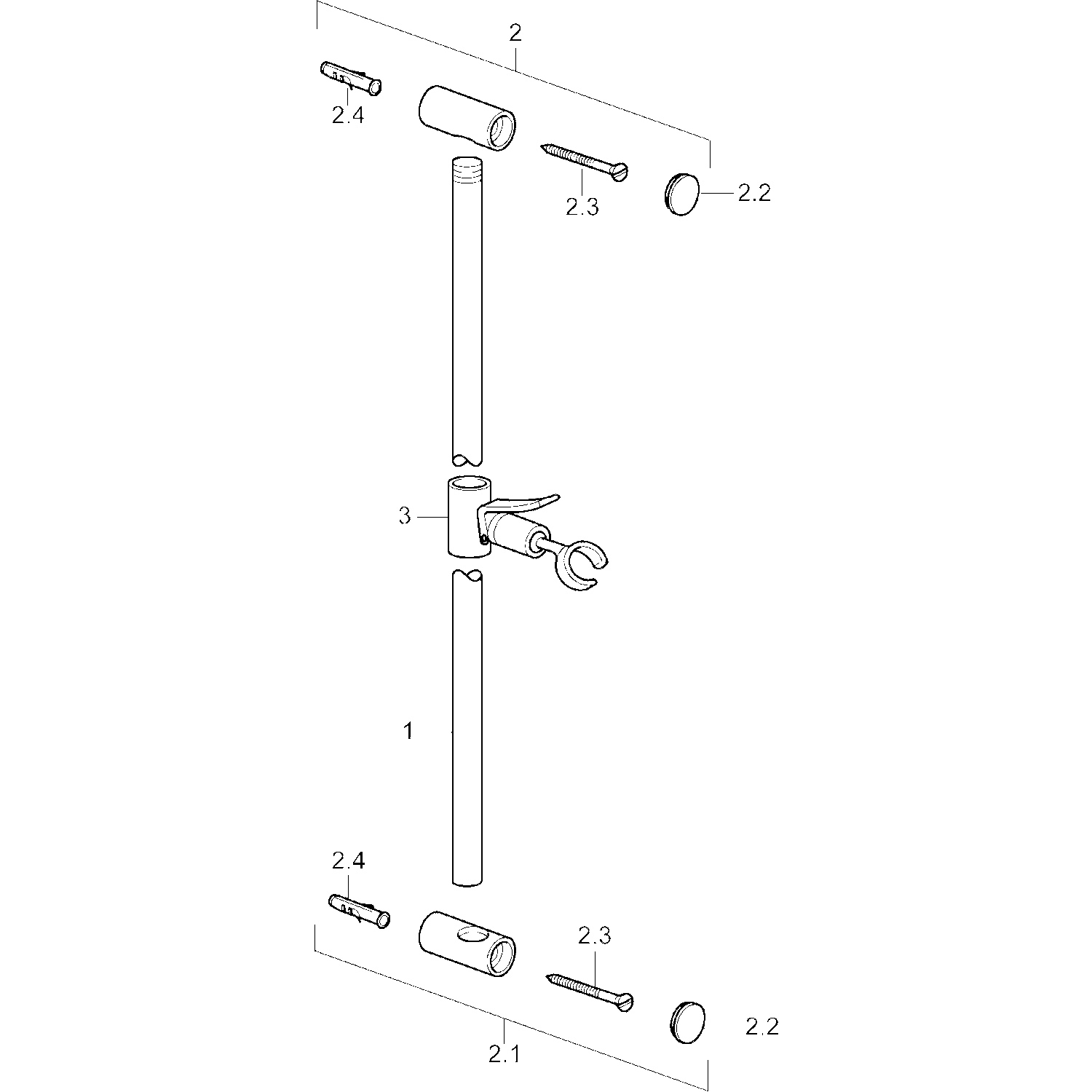 Hansa Wandstange Hansa 0448 Chrom Hansa Wandstange Hansa 0448 Chrom