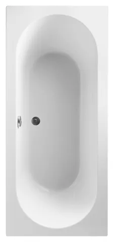 Villeroy & Boch Badewanne „O.novo“ rechteck 190 × 90 cm, Mittelablauf in Weiß Alpin