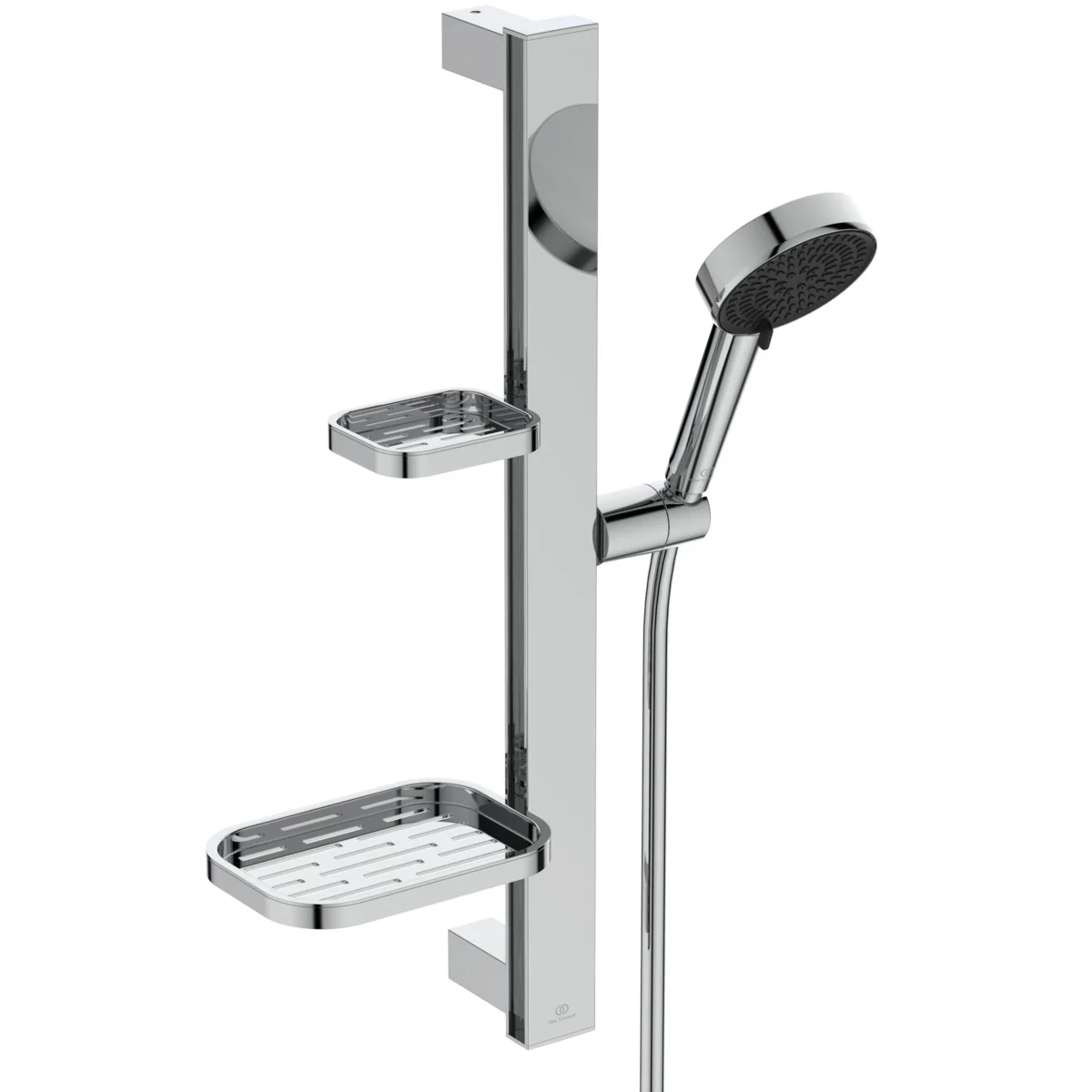 Ideal Standard Idealrain Alu+ Brausekombination mit 2-Funktion-Handbrause und 2 Ablagen in Chrom, Aufputz, Idealflex-Brauseschlauch Ideal Standard Idealrain Alu+ Brausekombination mit 2-Funktion-Handbrause und 2 Ablagen in Chrom, Aufputz, Idealflex-Brauseschlauch