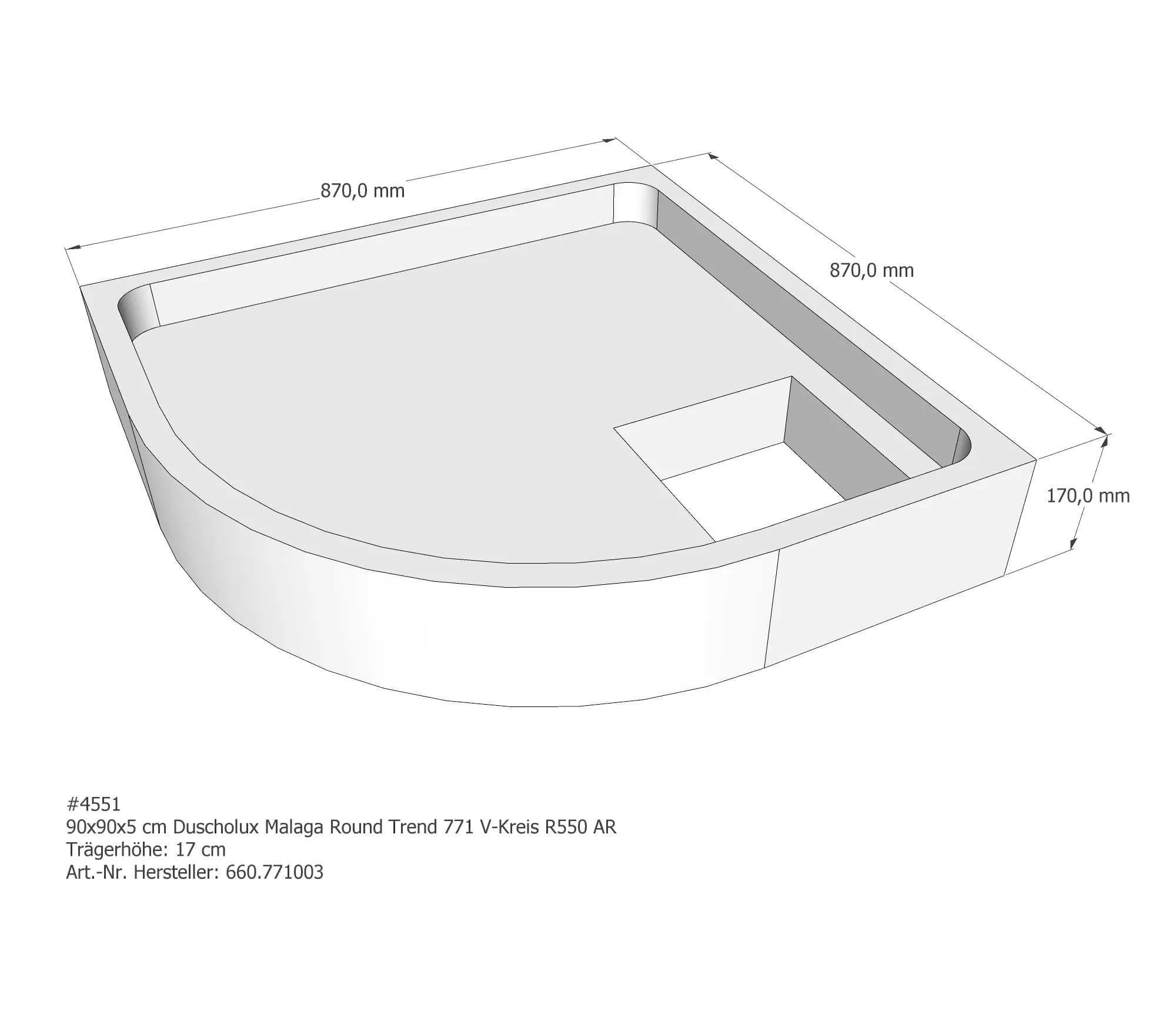 Duschwannenträger für Duscholux Malaga Round Trend 771 90 × 90 × 5 cm Duschwannenträger für Duscholux Malaga Round Trend 771 90 × 90 × 5 cm