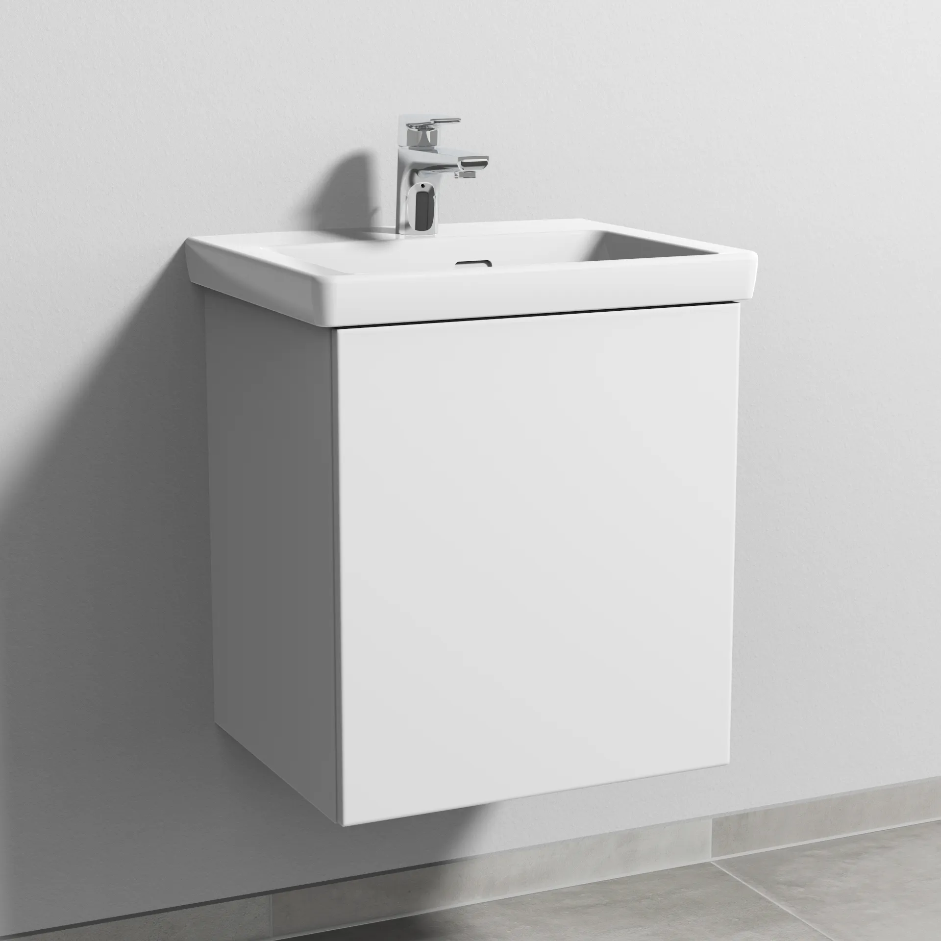 Sanipa Waschtischunterschrank „3way“ 457 × 517 × 391 mm in Weiß-Soft, Anschlag rechts