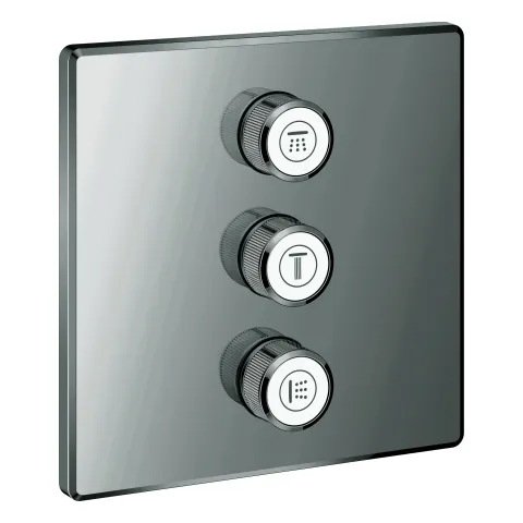 3-fach Unterputzventil Grohtherm SmartControl 29127, Fertigmontageset für Rapido SmartBox, Wandrosette eckig, chrom 3-fach Unterputzventil Grohtherm SmartControl 29127, Fertigmontageset für Rapido SmartBox, Wandrosette eckig, chrom