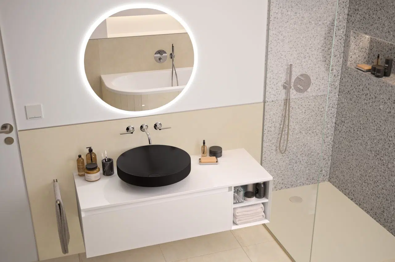 repaBAD Regal „Cube 45“ 300 × 350 × 450 mm in Space Grey Matt