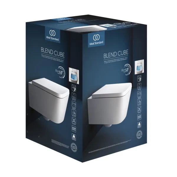 WC-Paket Blend Cube WC Randlos mit WC-Sitz Softclosing 365x540x375mm Weiß