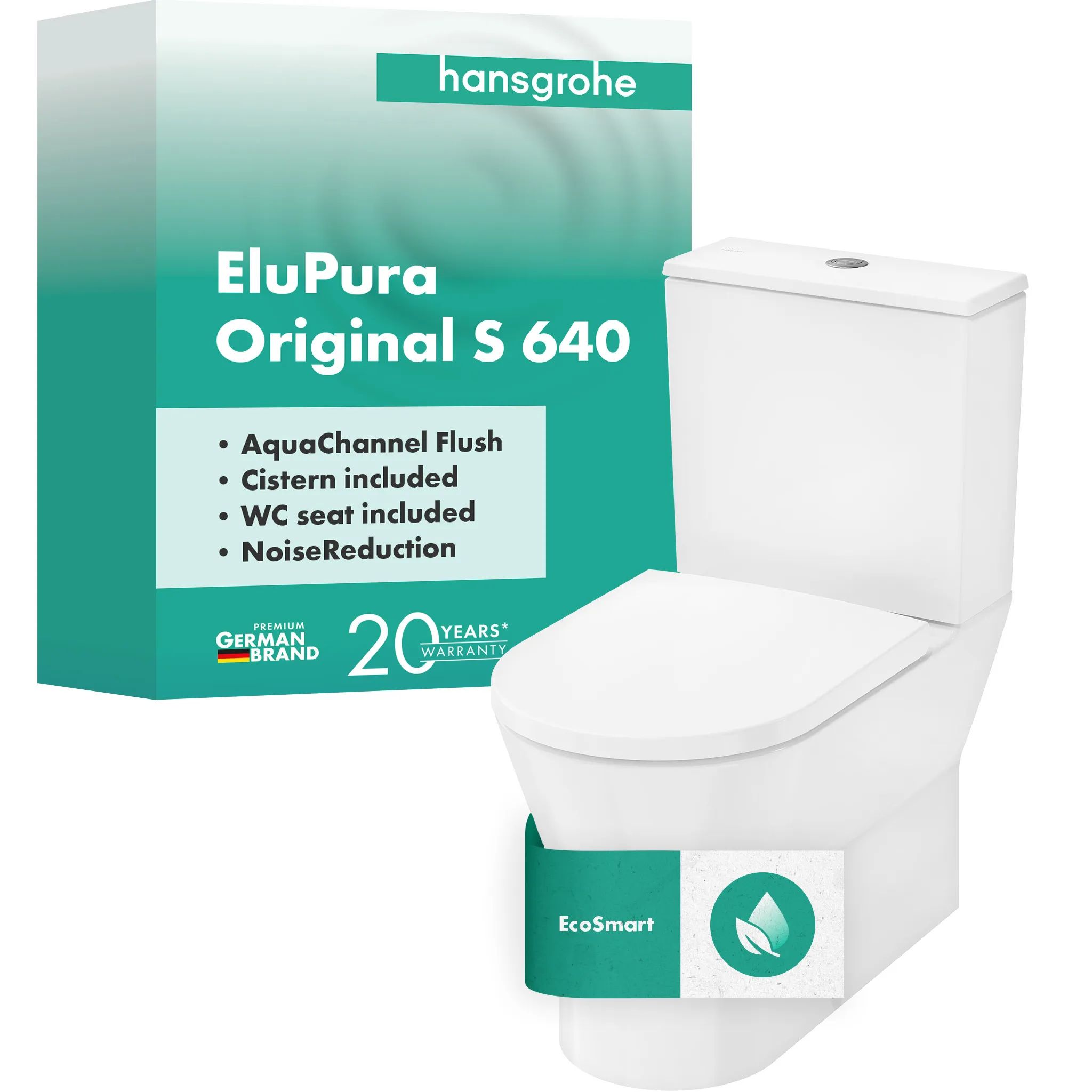 Hansgrohe EluPura Original S Stand WC Set 640 mit horizontalem/vertikalem Abgang Hansgrohe EluPura Original S Stand WC Set 640 mit horizontalem/vertikalem Abgang
