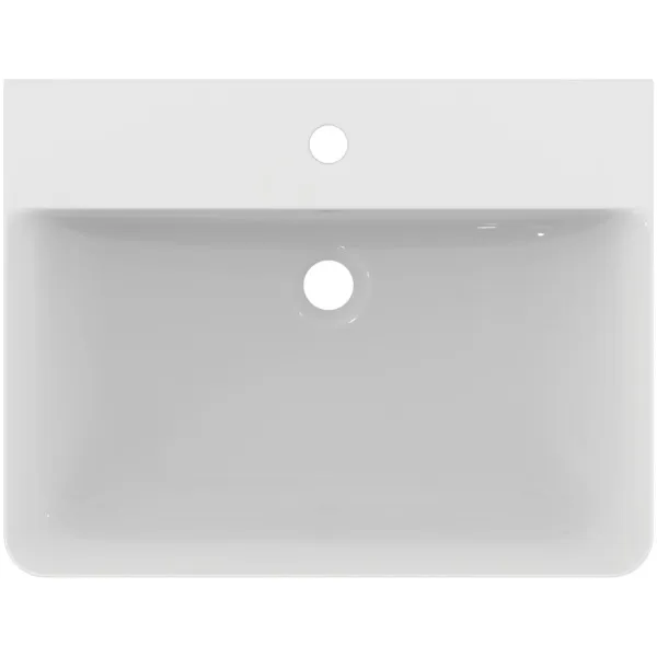 Waschbecken „ConnectAir“ 60 × 46 × 16 cm, Hahnlochposition mittig in Weiß