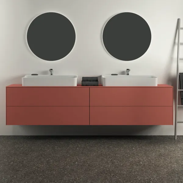 Ideal Standard Conca Waschtischunterschrank, 4 Auszüge, Push-Open mit Softclose-Einzug, Sunset matt, 2387x505x550 mm