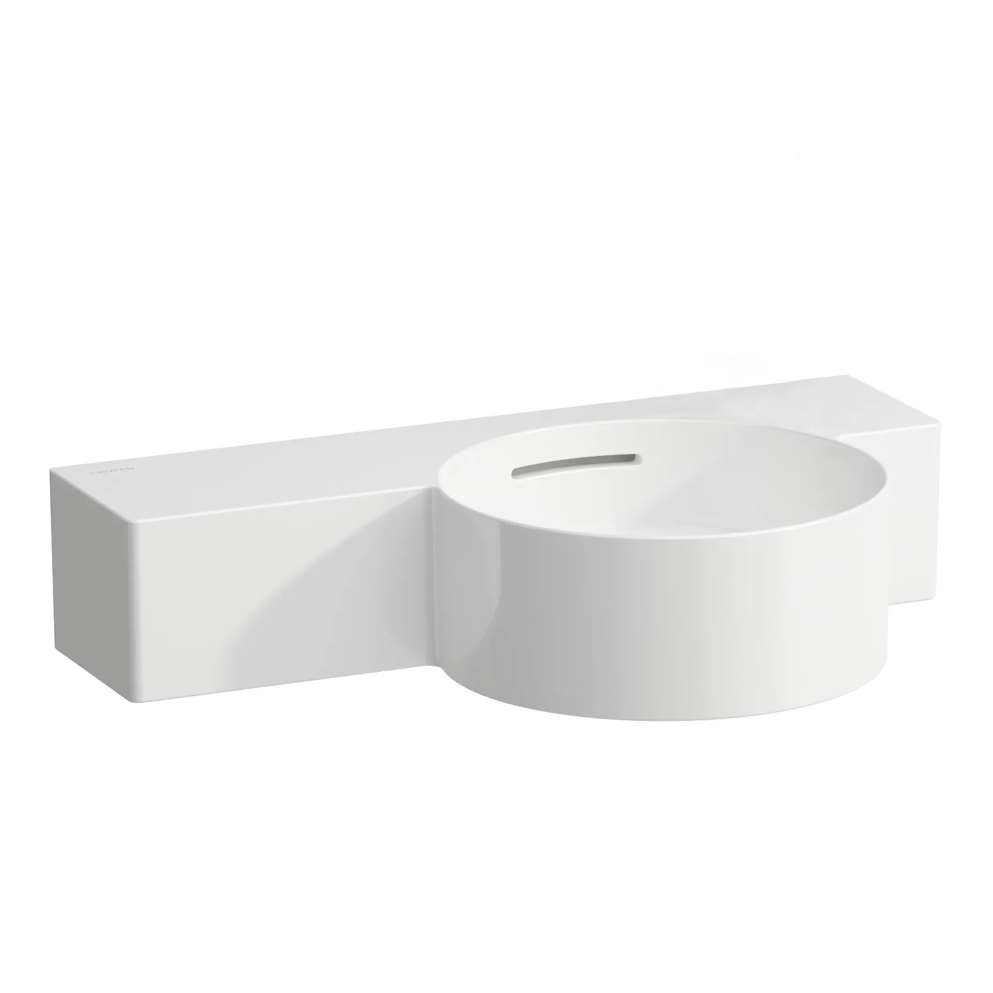 Laufen Handwaschbecken VAL 315x550x155, weiß matt, ohne Hahnloch mit Überlauf, Ablage links Laufen Handwaschbecken VAL 315x550x155, weiß matt, ohne Hahnloch mit Überlauf, Ablage links