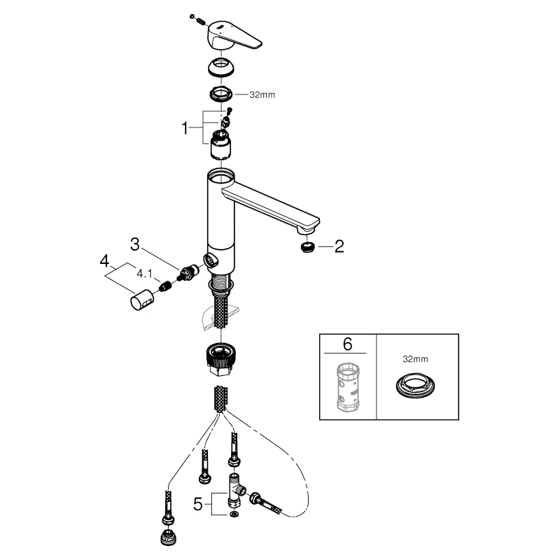 Einhand-Spültischbatterie BauEdge 31696, mittelhoher Auslauf, Einlochmontage, integrierte Vorabsperrung, getrennte innenliegende Wasserwege – kein Kontakt mit Blei oder Nickel, chrom Einhand-Spültischbatterie BauEdge 31696, mittelhoher Auslauf, Einlochmontage, integrierte Vorabsperrung, getrennte innenliegende Wasserwege – kein Kontakt mit Blei oder Nickel, chrom