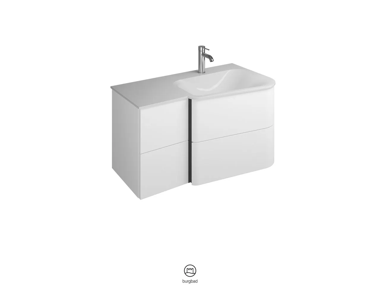 burgbad Badmöbelset „Badu“ Griffleiste, Anthrazit eloxiert, in Frassino Dekor burgbad Badmöbelset „Badu“ Griffleiste, Anthrazit eloxiert, in Frassino Dekor