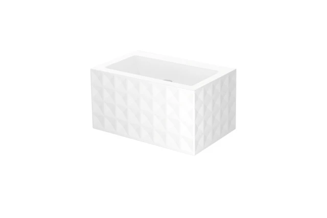 Wandwaschtisch „BetteLoft Ornament“, ohne Überlauf, ohne Hahnlochbohrung 81,5 × 51 cm in Snow Wandwaschtisch „BetteLoft Ornament“, ohne Überlauf, ohne Hahnlochbohrung 81,5 × 51 cm in Snow