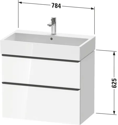 Duravit Waschtischunterschrank wandhängend „D-Neo“ 78,4 × 62,5 × 44,2 cm in Nussbaum Dunkel