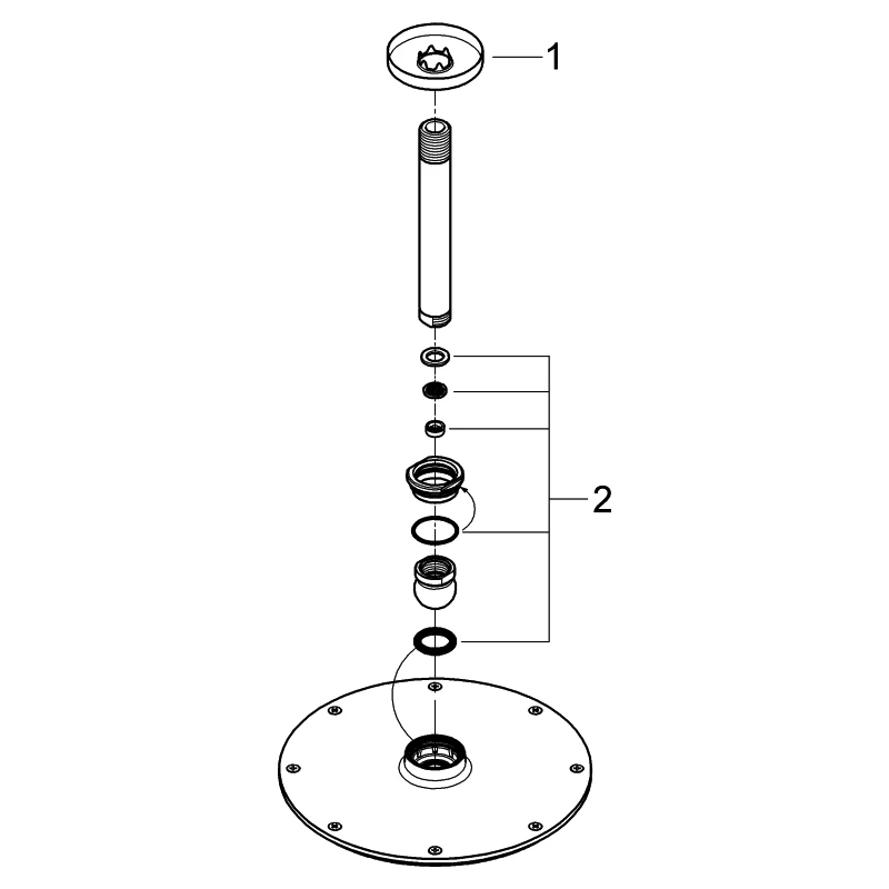 Grohe Rainshower Cosmopolitan 210 Kopfbrauseset Deckenauslass 142 mm, 1 Stahlart Grohe Rainshower Cosmopolitan 210 Kopfbrauseset Deckenauslass 142 mm, 1 Stahlart