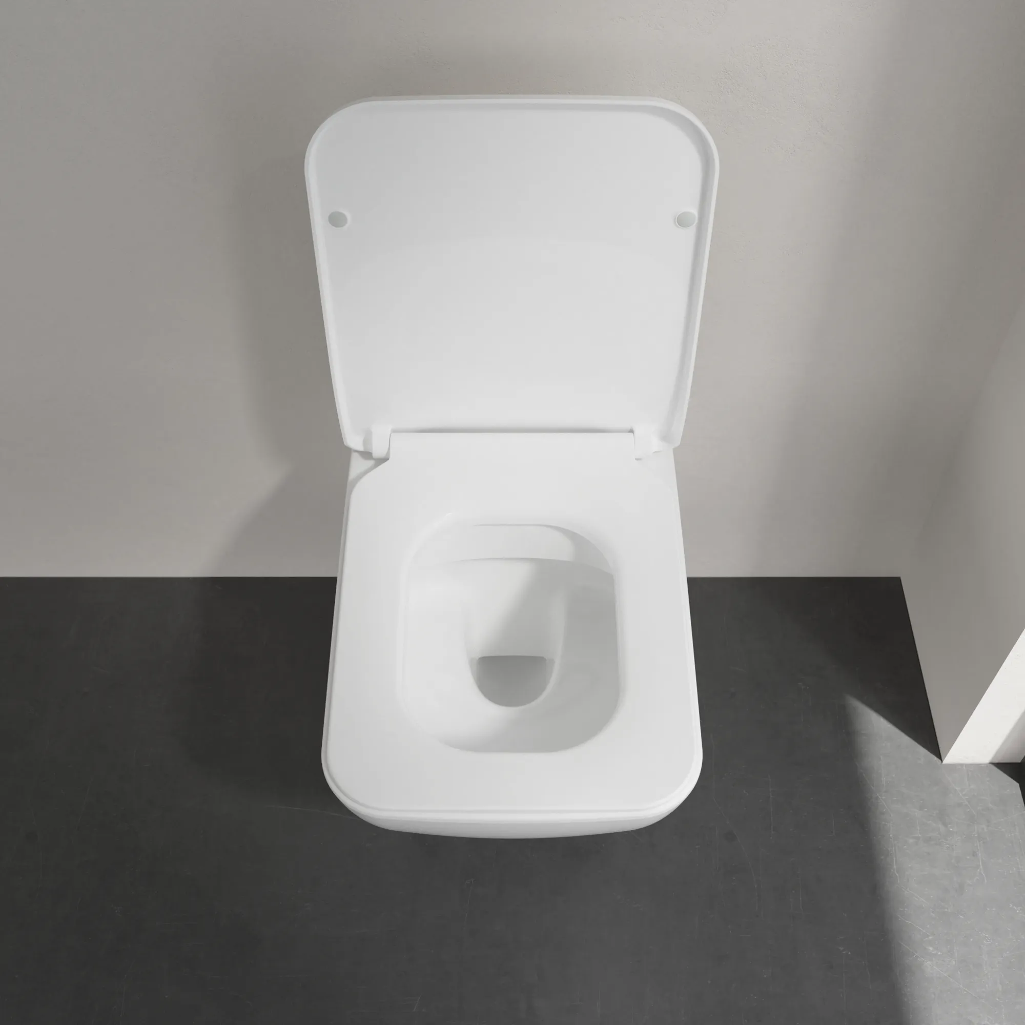 Wand-Tiefspül-WC Combi-Pack DirectFlush „Venticello“ mit SlimSeat 37,5 × 33 × 56 cm ohne Spülrand, Quick Release, Soft Closing