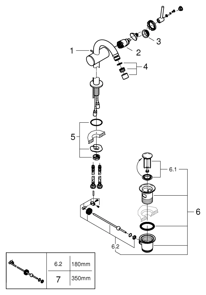 Einhand-Bidetbatterie Atrio 24364, Einlochmontage, Zugstangen-Ablaufgarnitur 1 1/4'', mit Hebelgriff, chrom Einhand-Bidetbatterie Atrio 24364, Einlochmontage, Zugstangen-Ablaufgarnitur 1 1/4'', mit Hebelgriff, chrom
