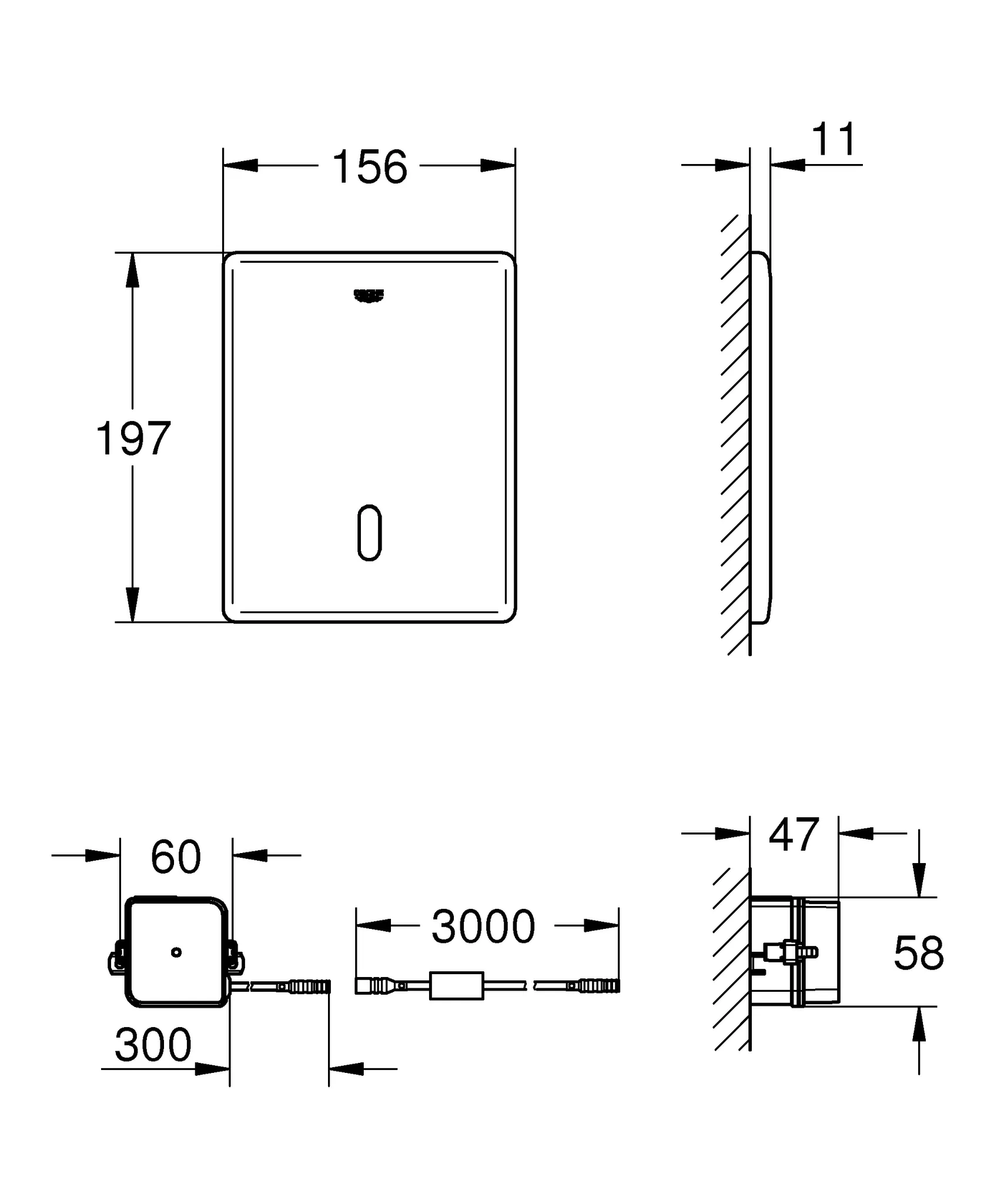 Grohe Tectron Skate Infrarot-Elektronik für WC-Spülkasten, 156 x 197 mm Grohe Tectron Skate Infrarot-Elektronik für WC-Spülkasten, 156 x 197 mm