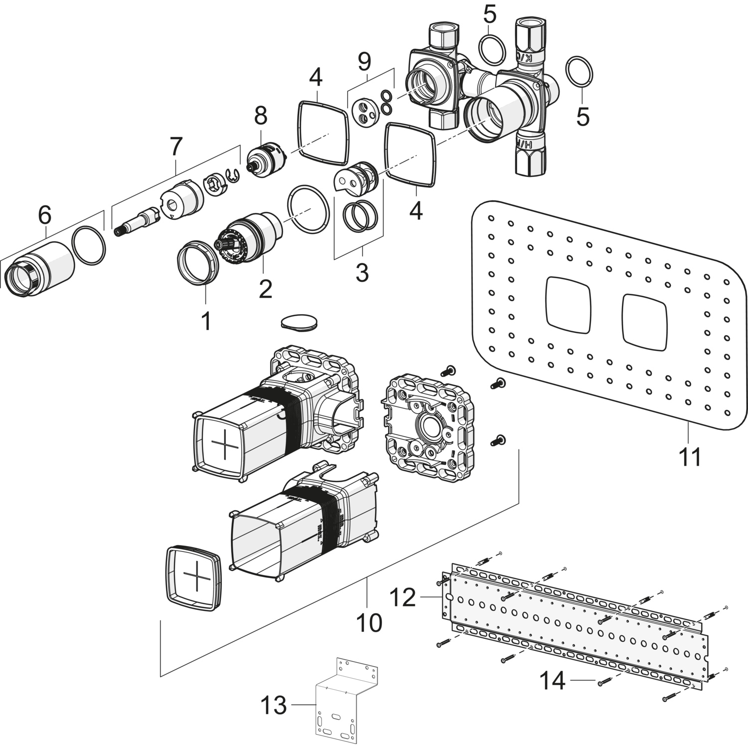 Hansa Rohbauset Brausearmatur „Matrix“ in Chrom Hansa Rohbauset Brausearmatur „Matrix“ in Chrom