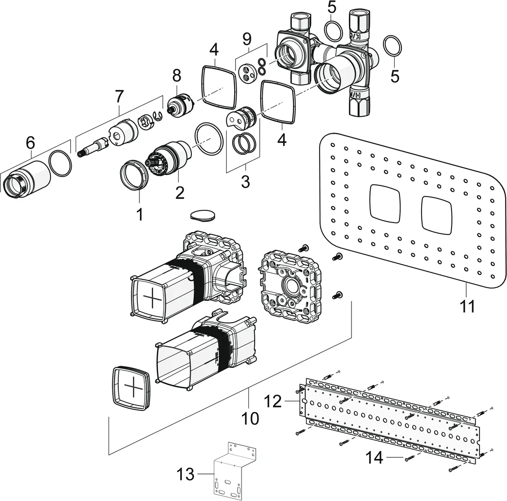 HansaMATRIX UP-Rohbauset Bade- und Brausearmatur HansaMATRIX 4.0 Kartusche 4401 DN15, Wandmontage für Unterputz-Einbaukörper HansaMATRIX UP-Rohbauset Bade- und Brausearmatur HansaMATRIX 4.0 Kartusche 4401 DN15, Wandmontage für Unterputz-Einbaukörper