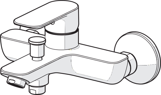 EHM Wannenfüll- und Brausebatterie BASIC 5544 Ausladung 165 mm DN15 Chrom