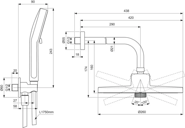 Ideal Standard Idealrain Armaturen-Paket BD827AA