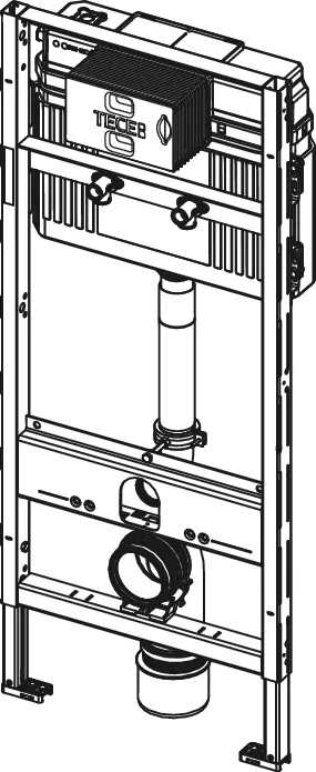 TECEprofil WC-Modul mit Uni-Spülkasten für Geberit Publica Ausgussbecken, Bauhöhe 1340 mm