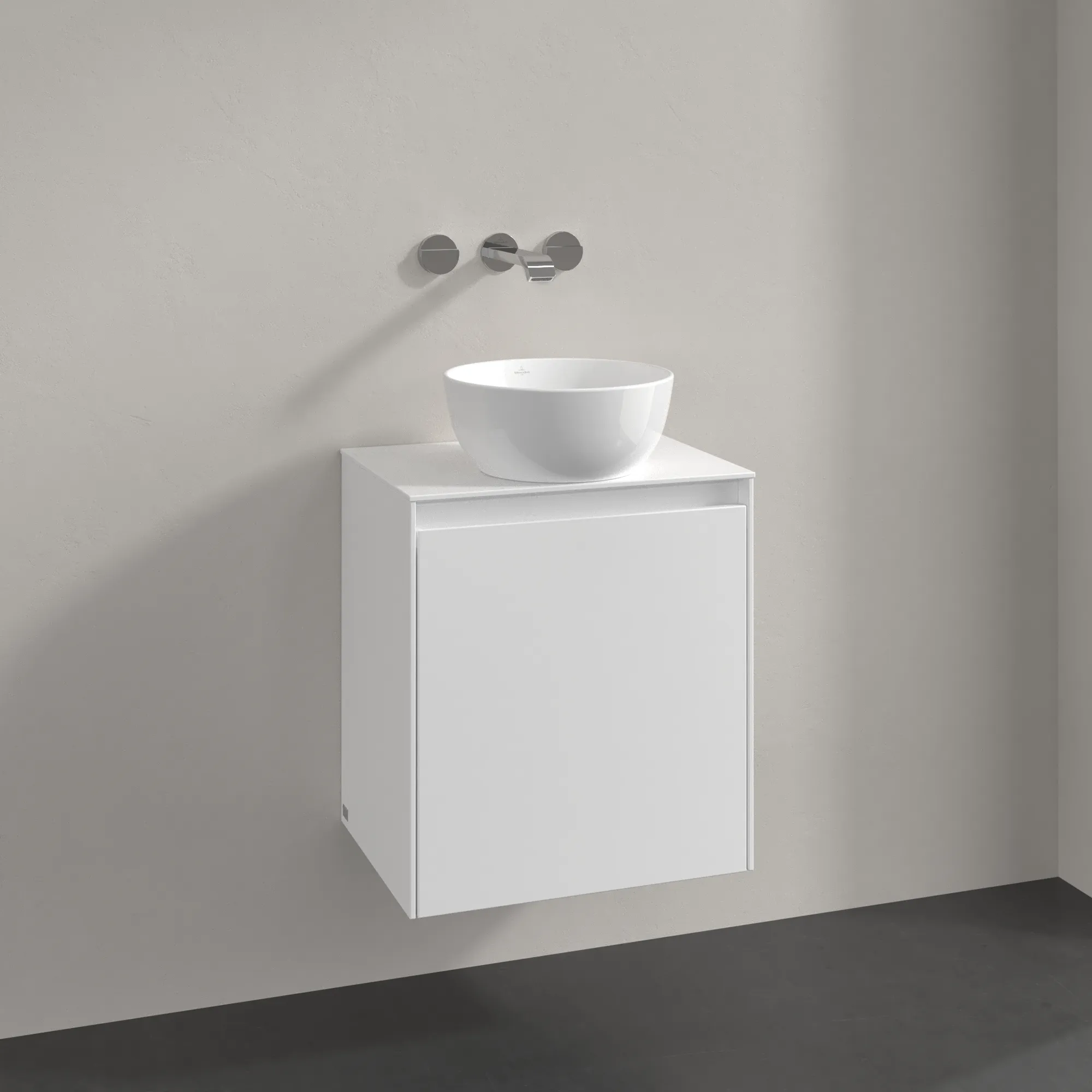 Villeroy & Boch Waschbeckenunterschrank Collaro C14800, Eckig White Matt, 500x380 mm, Höhe 548 mm, mit SoftClosing, 1 Tür, Fachboden