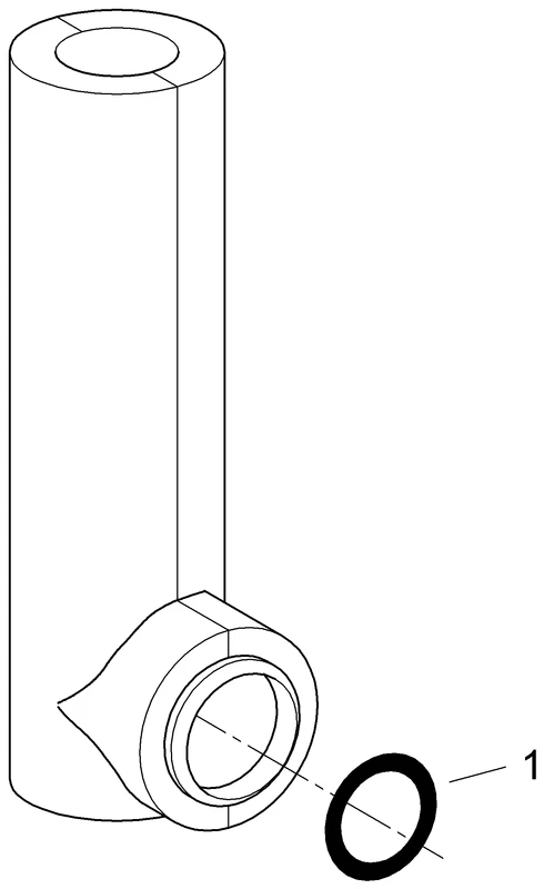 Wandeinbau-Spülrohr 43908, für aufgesetzte Keramik-Spülkästen, mit Füllventil, Servo-Ablaufventil, 280 mm lang