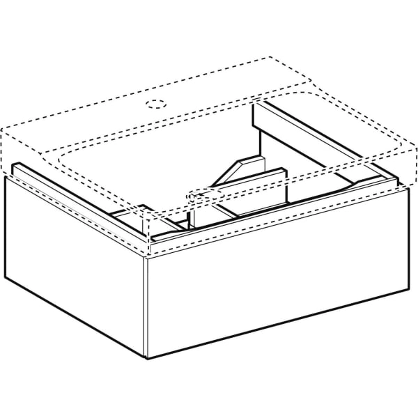 Geberit Waschtischunterschrank „Xeno2“ in sculturagrau / Melamin Holzstruktur