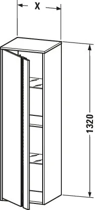 Duravit Halbhochschrank „Ketho“ 40 × 132 × 36 cm in Graphit Matt