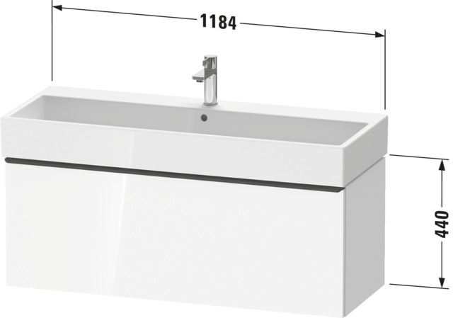 Duravit Waschtischunterschrank wandhängend „D-Neo“ 118,4 × 44 × 44,2 cm in Graphit Matt