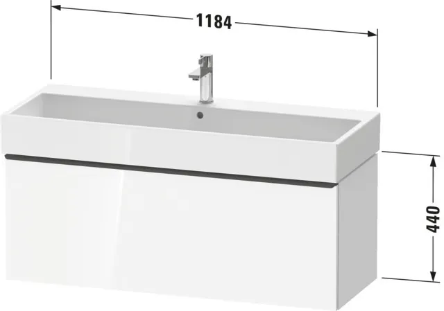 Duravit Waschtischunterschrank wandhängend „D-Neo“ 118,4 × 44 × 44,2 cm in Graphit Matt Duravit Waschtischunterschrank wandhängend „D-Neo“ 118,4 × 44 × 44,2 cm in Graphit Matt