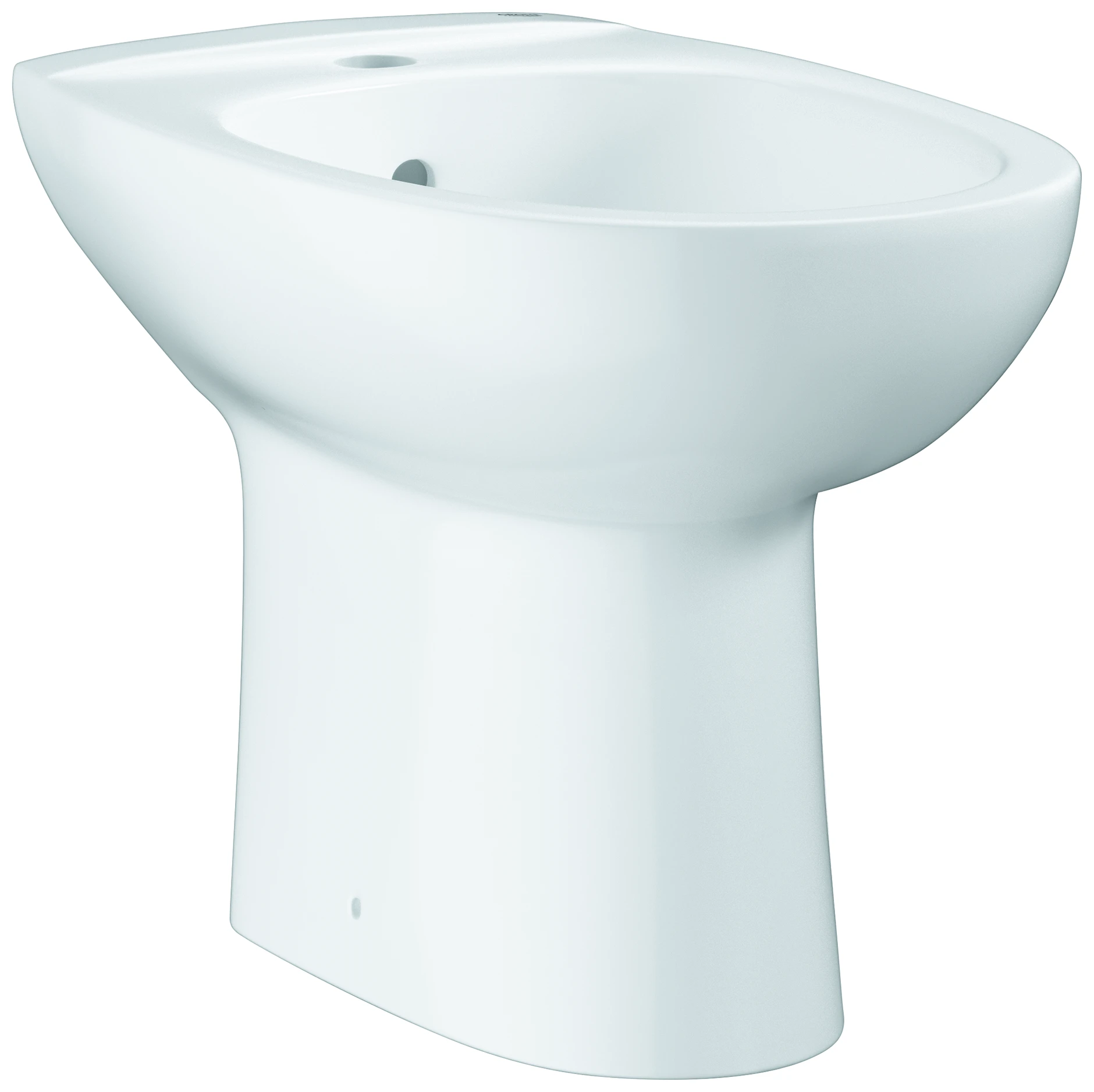 Standbidet Bau Keramik 39432, 1 Hahnloch, mit Überlauf, aus Sanitärkeramik, alpinweiß