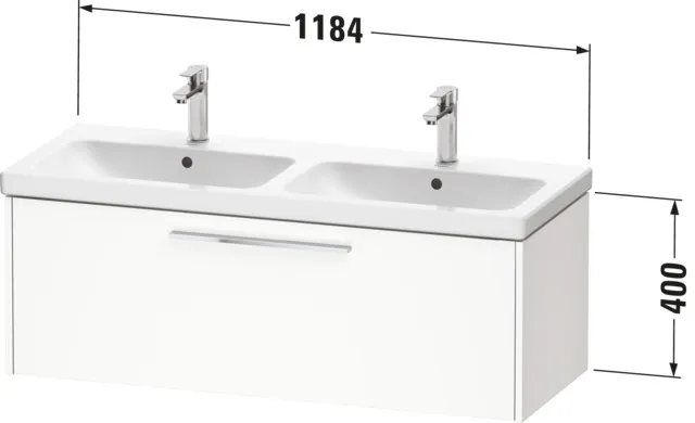 Duravit Waschtischunterschrank für Doppelwaschtisch Wandhängend „D-Code“ 118,4 × 40 × 46 cm in Graphit Matt