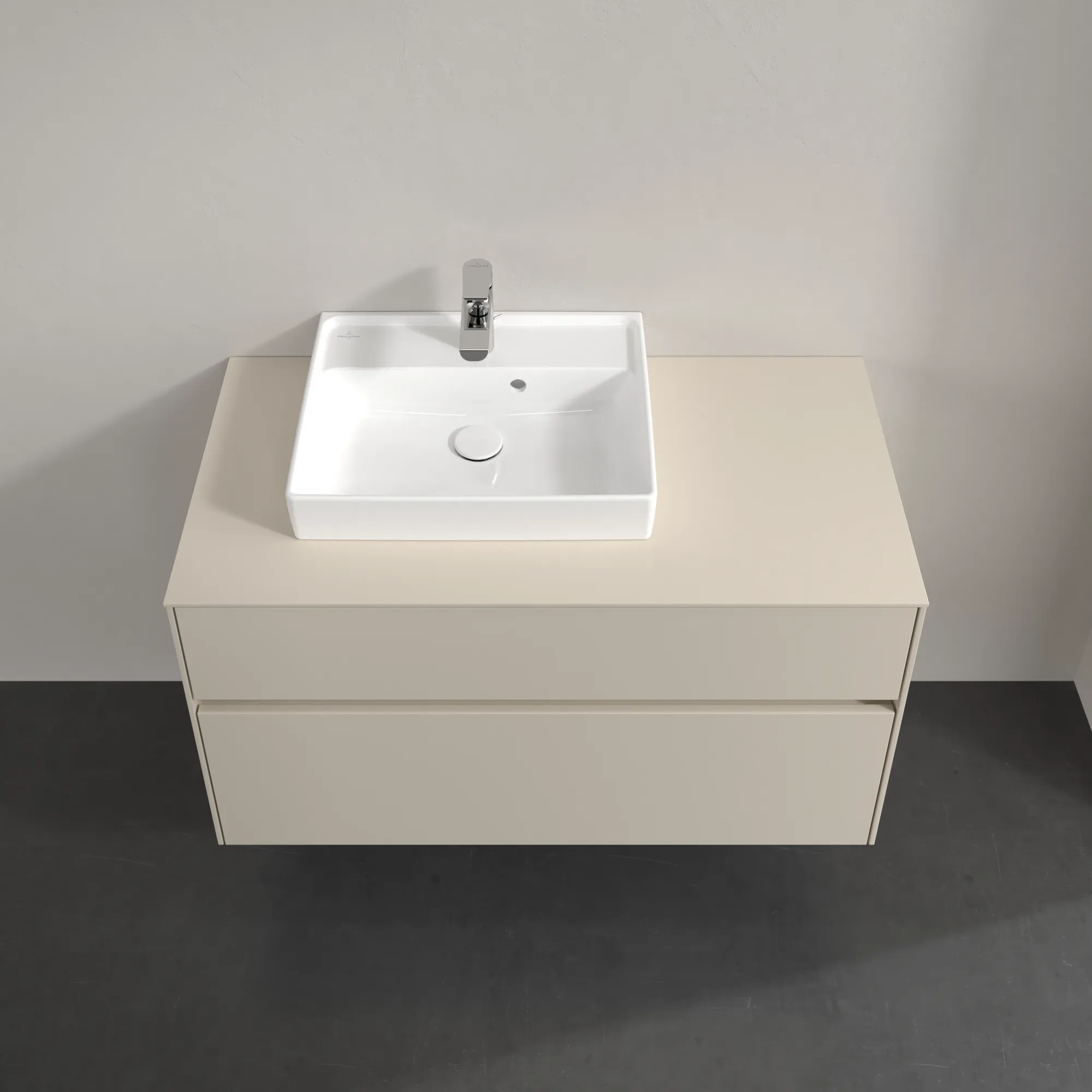 Villeroy & Boch Waschbeckenunterschrank Collaro C01400, Cashmere Grey, 1000x548x500 mm, Eckig, 2 Auszüge mit SoftClosing, 1 Waschbecken Villeroy & Boch Waschbeckenunterschrank Collaro C01400, Cashmere Grey, 1000x548x500 mm, Eckig, 2 Auszüge mit SoftClosing, 1 Waschbecken