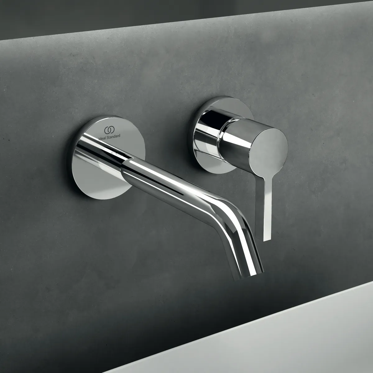 Wand-Waschtischarmatur Joy, Bausatz 2, runde Rosette, Ausladung 180mm, Brushed Gold Wand-Waschtischarmatur Joy, Bausatz 2, runde Rosette, Ausladung 180mm, Brushed Gold