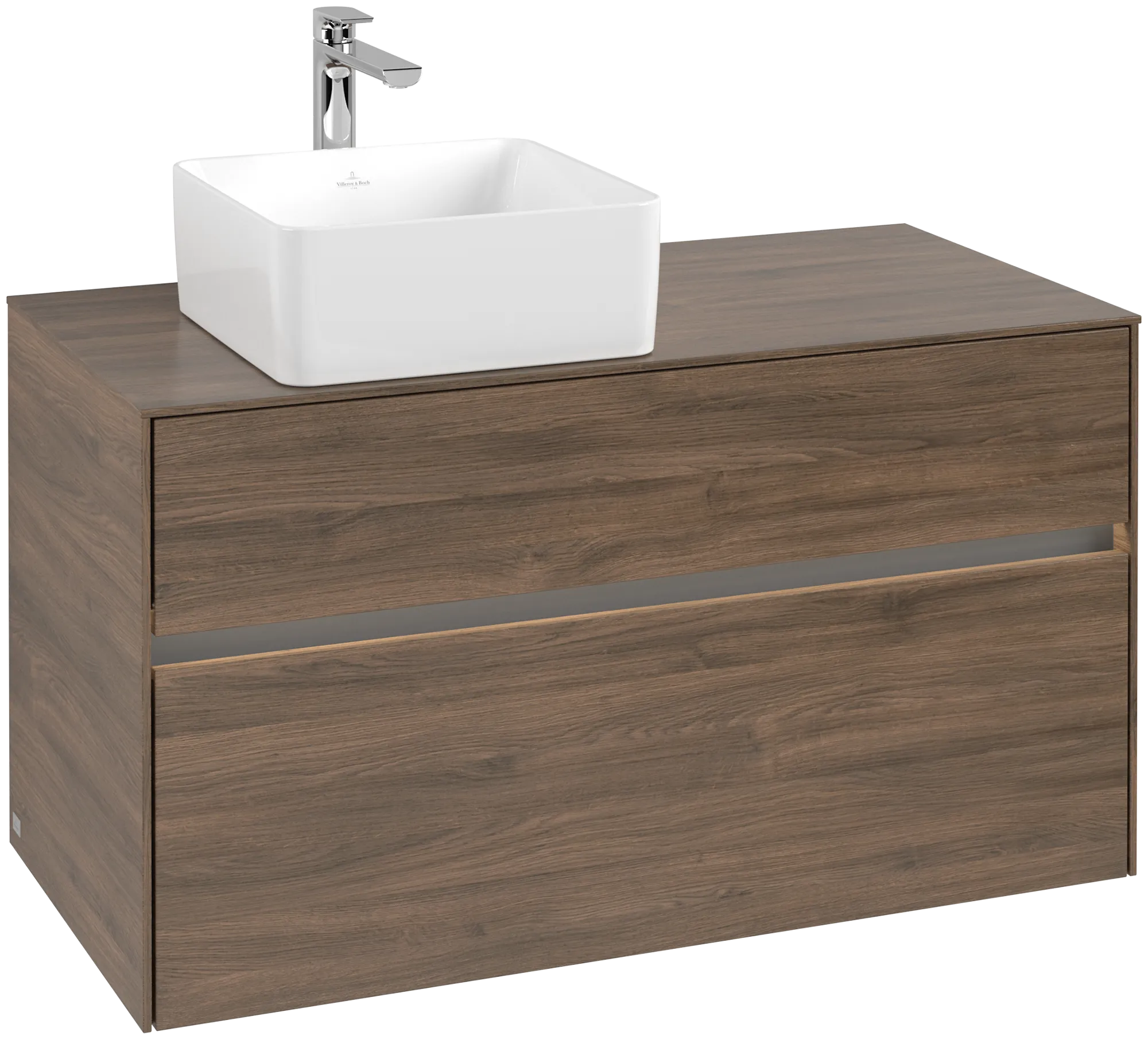 Villeroy & Boch Waschbeckenunterschrank Collaro C039B0 Arizona Oak, 1000x548x500 mm, mit Beleuchtung und SoftClosing, Eckig