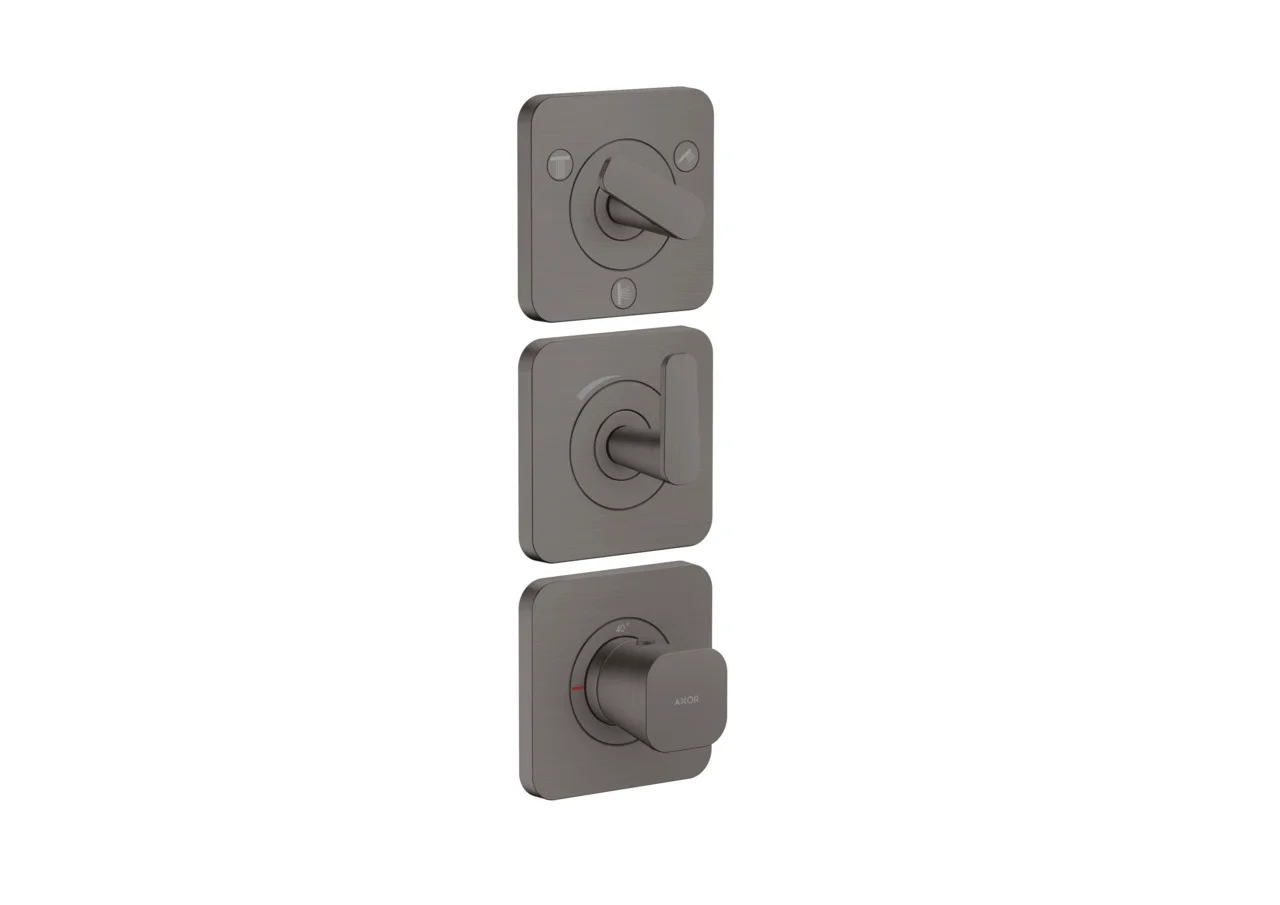 Hansgrohe AXOR Citterio C Thermostatmodul 380/120 UP FS Brushed Black Chrome, 3 Verbraucher, DN20, max. Durchfluss 30 l/min