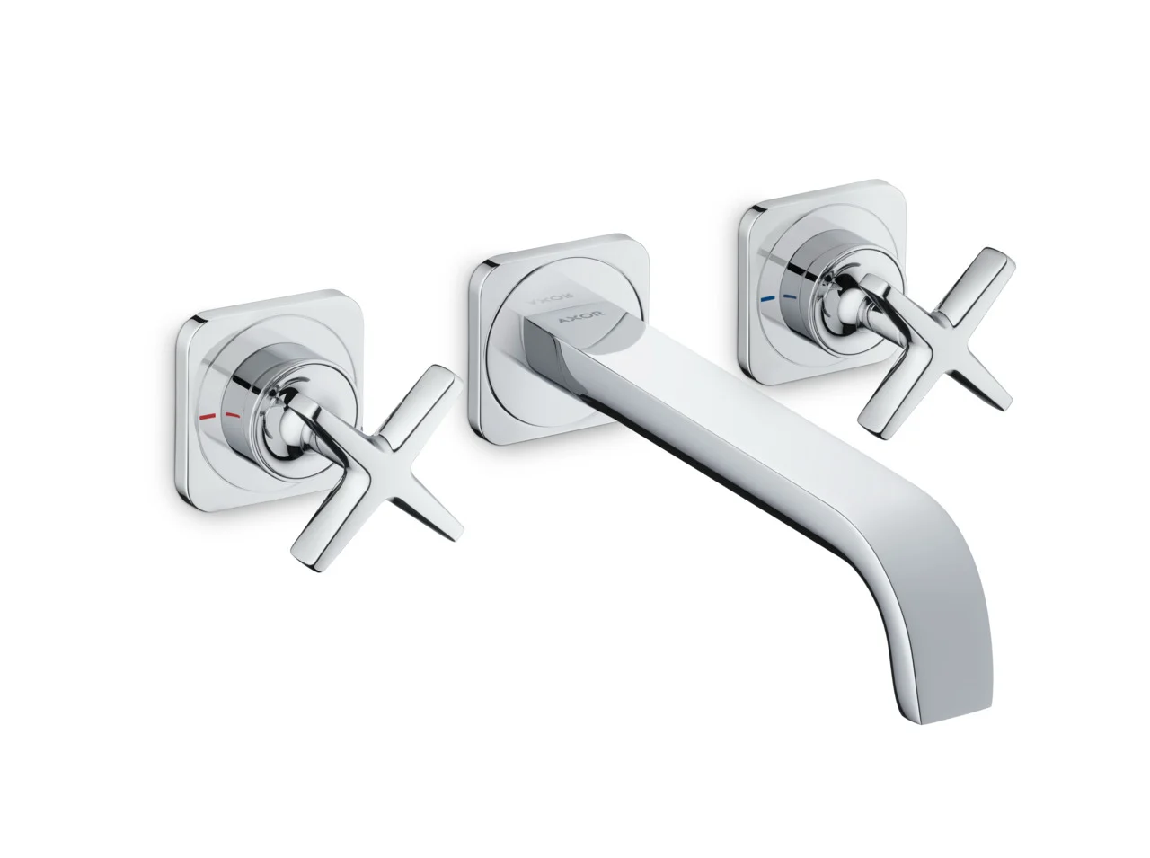 Hansgrohe AXOR Citterio E 3-Loch Waschtischarmatur chrom, Ausladung 220 mm, Kreuzgriff, Laminarstrahl, max. Durchfluss 5 l/min Hansgrohe AXOR Citterio E 3-Loch Waschtischarmatur chrom, Ausladung 220 mm, Kreuzgriff, Laminarstrahl, max. Durchfluss 5 l/min