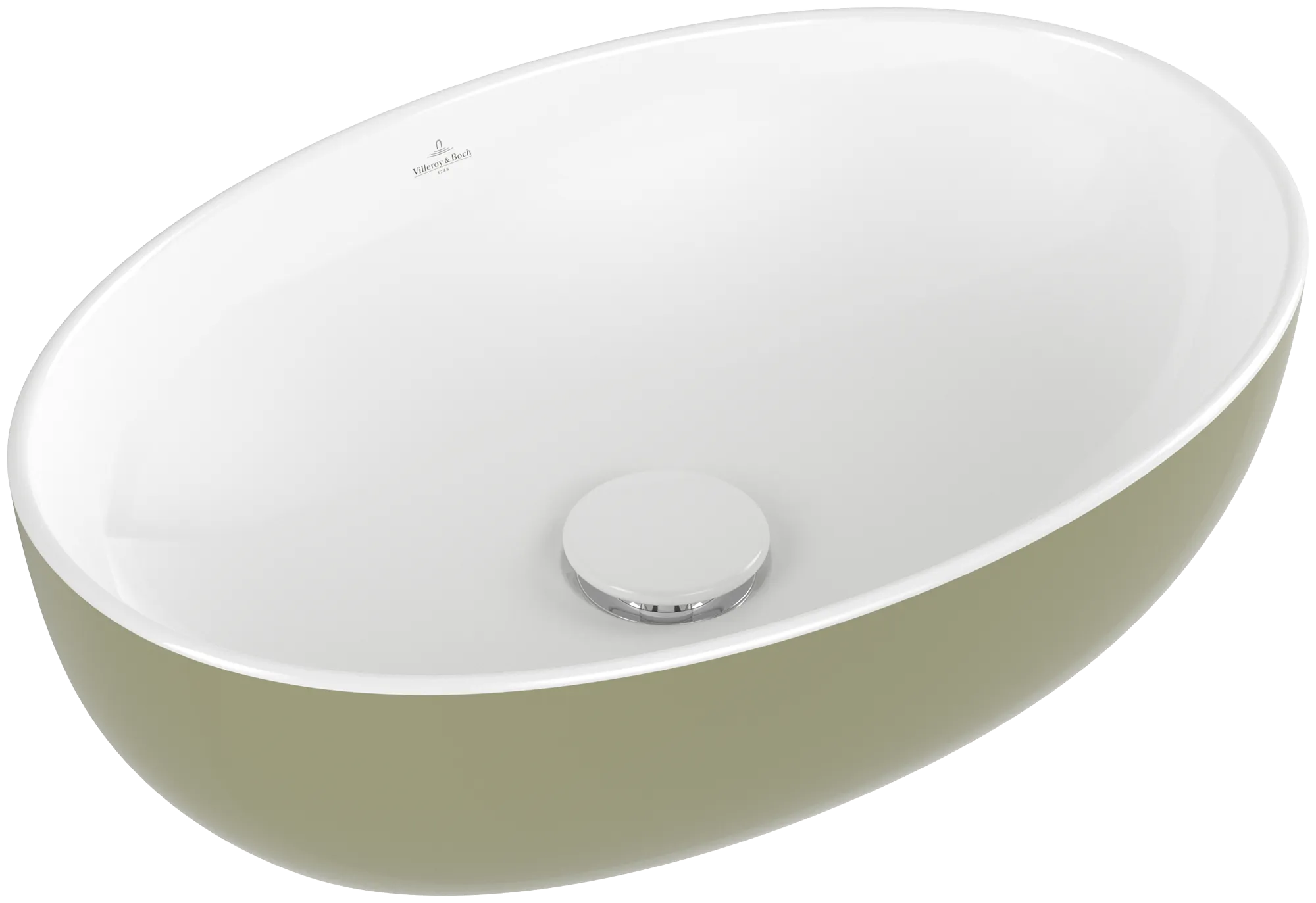 Villeroy & Boch Aufsatzwaschtisch „Artis“ 480 × 325 × 135 mm in Sage Green