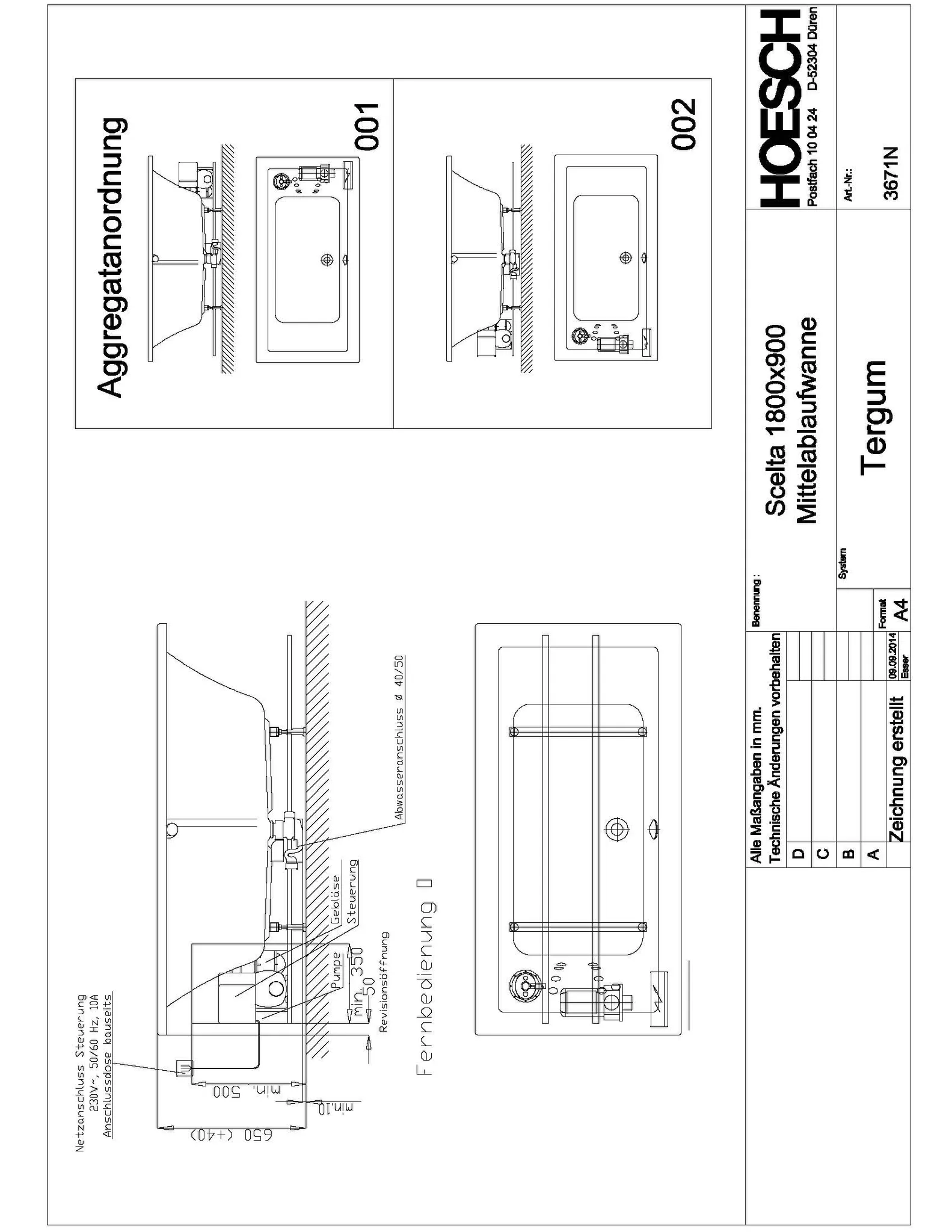 Hoesch Whirlwanne „Scelta“ mit Whirlsystem „Tergum“ rechteck 180 × 90 cm in Weiß Hoesch Whirlwanne „Scelta“ mit Whirlsystem „Tergum“ rechteck 180 × 90 cm in Weiß