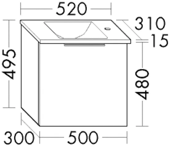 Glas-WT+WTU (SFPH052), Eqio, 310x520x495, Lack Matt