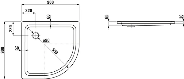 Laufen quadrat Duschwanne „Platina“ 900 × 900 mm ohne Oberflächenbeschichtung, ohne Oberflächenveredelung, in Weiß matt Laufen quadrat Duschwanne „Platina“ 900 × 900 mm ohne Oberflächenbeschichtung, ohne Oberflächenveredelung, in Weiß matt