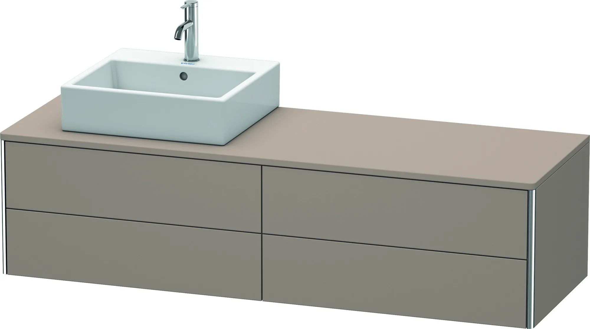 Duravit Waschtischunterschrank wandhängend „XSquare“ 160 × 40 × 54,8 cm Basalt Matt