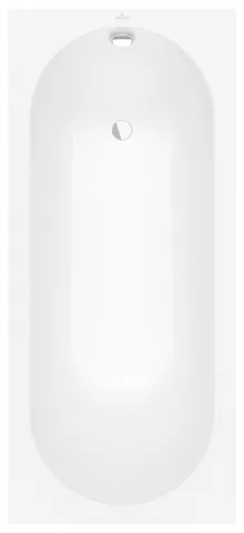 Villeroy & Boch Badewanne „Oberon“ rechteck 170 × 75 cm, Fußablauf in Stone White