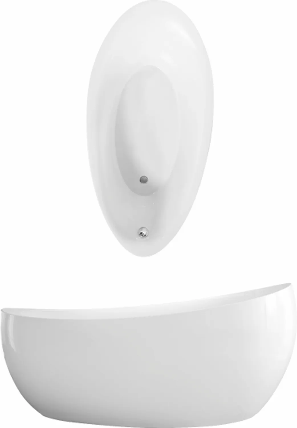 Villeroy & Boch Badewanne „Aveo New Generation“ freistehend oval 190 × 95 cm, Fußablauf in Weiß Alpin