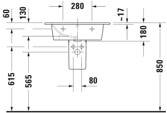 Wandwaschtisch „ME by Starck“, mit Überlauf in Weiß Hochglanz Wandwaschtisch „ME by Starck“, mit Überlauf in Weiß Hochglanz