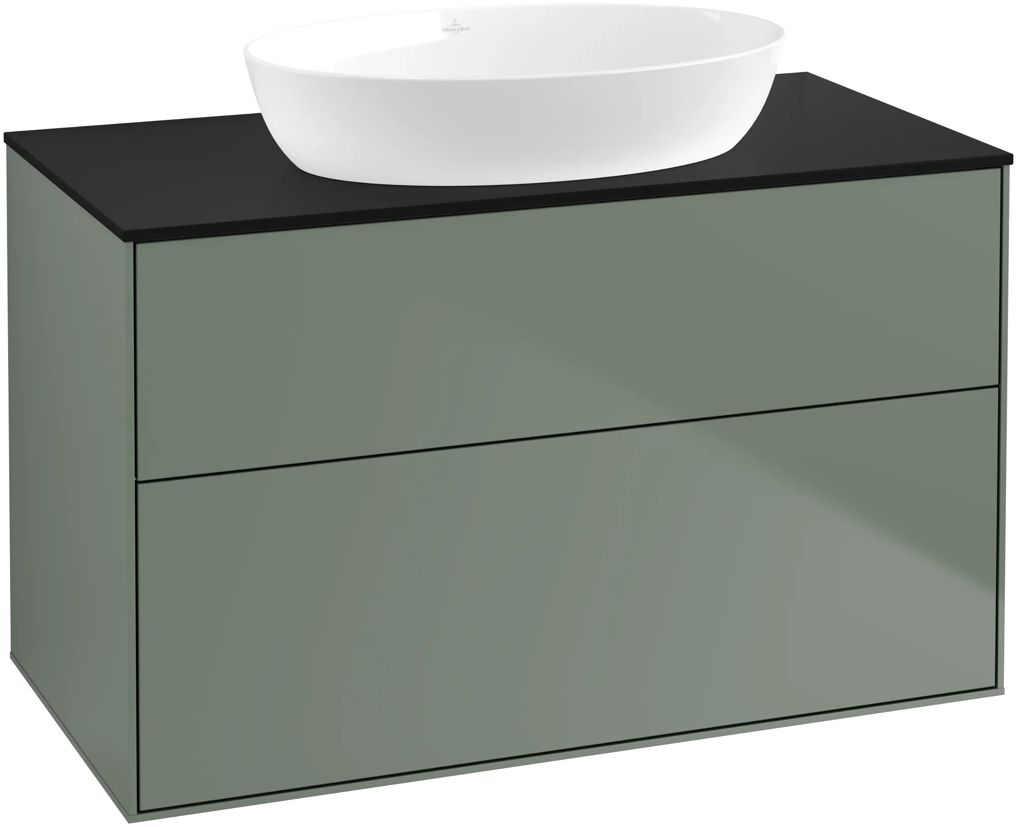 Villeroy & Boch Finion Waschbeckenunterschrank GA0 1000x603x501mm Olive Matt Lacquer / Glass Black Matt