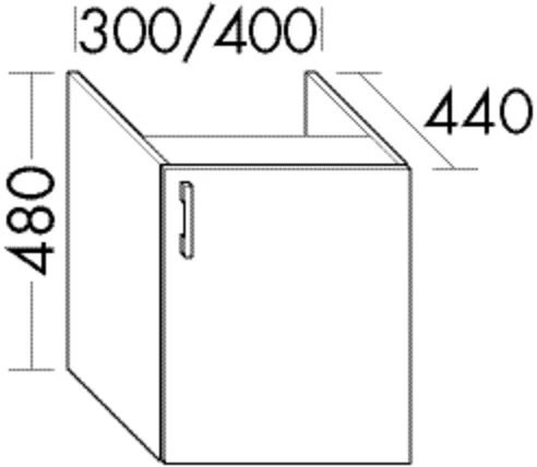 burgbad Hochschrank „Sys30“ 340 × 480 × 480 mm in Weiß Matt