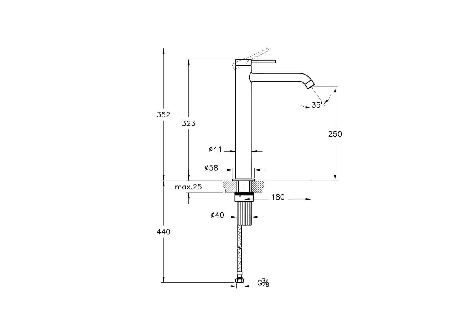 Minimax Round Einhebel-Waschtischmischer BluEco Höhe 32 cm Einlochmontage Chrom